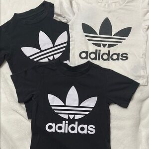 Adidas Kids' Black and White Logo T-Shirts